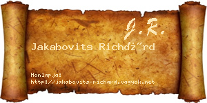 Jakabovits Richárd névjegykártya
