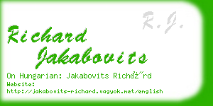 richard jakabovits business card